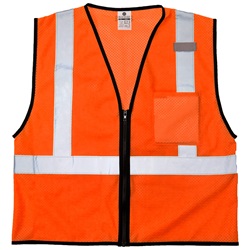 ML Kishigo 1520 Economy Series Zipper Front Mesh Safety Vest - Orange MLK-1520