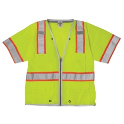 ML Kishigo 1550 Brilliant Series Class 3 Heavy Duty Safety Vest - Yellow/Lime MLK-1550