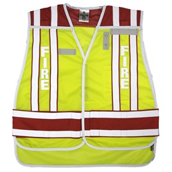 ML Kishigo 4003BV 400 PSV Pro Series Fire Safety Vest - Lime/Red MLK-4003BV