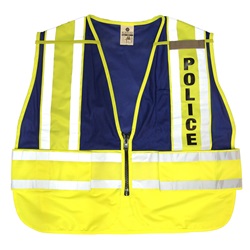 ML Kishigo 8051BZ 200 PSV Pro Series Police Safety Vest - Lime/Blue MLK-8051BZ