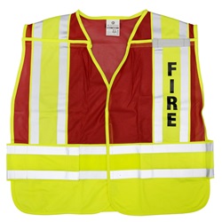 ML Kishigo 8052BZ 200 PSV Pro Series Fire Safety Vest - Lime/Red MLK-8052BV