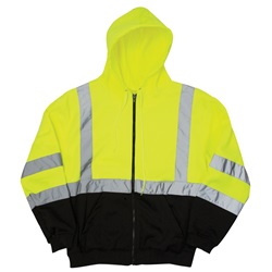 ML Kishigo JS102 Full Zip Hoodie Sweatshirt - Yellow/Lime MLK-JS102