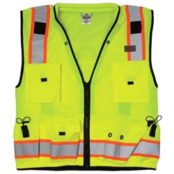 ML Kishigo S5000 Professional Surveyors Safety Vest - Yellow/Lime MLK-S5000