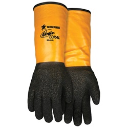 Memphis N6464 Ninja Coral Gloves - 10 Gauge Yellow Dyneema Shell - 14" Gauntlet Cuffs N6464