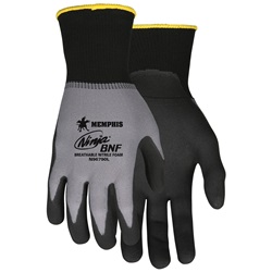 Memphis N96790 Ninja BNF Gloves - 15 Gauge Nylon/Spandex Shell - Breathable Nitrile Foam Coated Palm N96790
