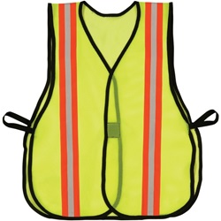 OK-1 Non-ANSI High Visibility Open Mesh Vest with Triple Reflective Trim OK1-LV3