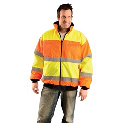 OK-1 4202 Class 3 Classic Reversible Two-Tone Bomber Jacket - Yellow/Lime and Orange OK4202