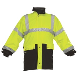 OK-1 ANSI Class 3 Lime Foul Weather Coat with Concealed Hood OK4301