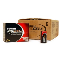 PROCELL C Batteries by Duracell, Alkaline, Case 72 PC1400-72