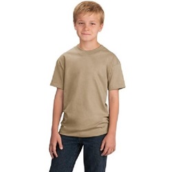 Port & Company - Youth 5.5-oz 100% Cotton T-Shirt- Sand PC54Y-Sand