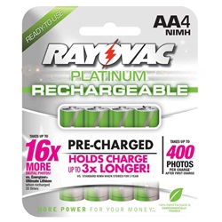 Rayovac Platinum Rechargeable AA Batteries PL715-4