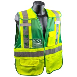 Full Source PSV-EMS ANSI 207 Mesh/Solid EMS Safety Vest - Lime & Green PSV-EMS