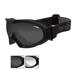 Wiley X Nerve Goggles - Black Frame - Grey & Clear Lenses R-8051