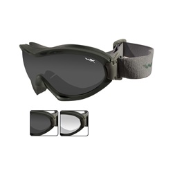 Wiley X Nerve Goggles - Green Frame - Grey & Clear Lenses R-8051G