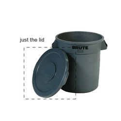 Brute Round Containers and Lids RCP-2631-GRA