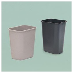 Deskside Plastic Wastebaskets RCP-2956-BLA