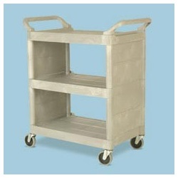 Three-Shelf Utility Cart with Enclosed End Panels RCP-3355-88-PLA