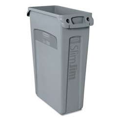 Slim Jim Rectangular Waste Containers with Venting Channels RCP-3540-60-GRA
