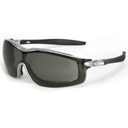 Crews Rattler Safety Glasses/Goggles - Silver Frame - Gray Anti-Fog Lens RT122AF