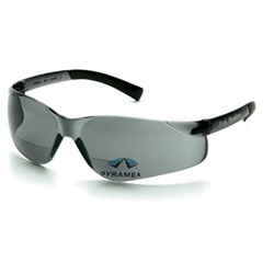 Pyramex Ztek Readers Safety Glasses - Rubber Temple Tips - Gray Bifocal Lens S2520R