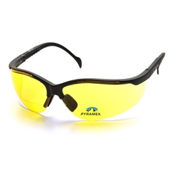 Pyramex V2-Readers Safety Glasses - Black Frame - Amber Bifocal Lens SB1830R