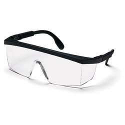 Pyramex Integra Safety Glasses - Black Ratcheting Frame - Clear Lens SB410SR
