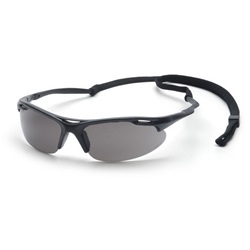 Pyramex Avante Safety Glasses - Black Frame with Cord - Gray Lens SB4520DP