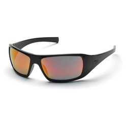 Pyramex Goliath Safety Glasses - Black Frame - Orange Mirror Lens SB5645D
