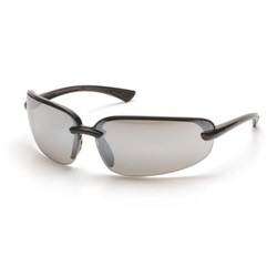 Pyramex Protocol Safety Glasses - Black Frame - Silver Mirror Lens SB6270D