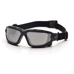 Pyramex I-Force Safety Glasses/Goggles - Black Frame - Silver Mirror Anti-Fog Lens SB7070SDT