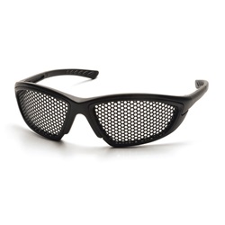 Pyramex Trifecta Safety Glasses - Black Frame - Punched Steel Lens SB76WMD