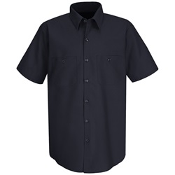 Red Kap Men's Wrinkle Resistant Cotton Work Shirt - Short Sleeve SC40NV