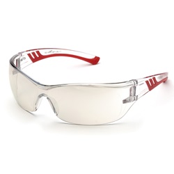 Nano Universal Fit Safety Glasses Indoor/Outdoor Lens with Red Temple Tips SG-16-I-O