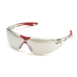 Avion Indoor/Outdoor Polycarbonate Lens with Red Nosebridge and Temple Tips Safety Glasses SG-18-I-O