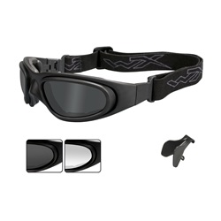 Wiley X SG-1 Glasses/Goggles - Matte Black Asian Fit Frame - Grey & Clear Lenses SG-1M