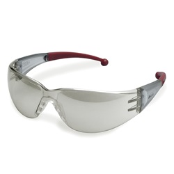 Elvex Atom Safety Glasses - Burgundy Temple Tip Frame - Indoor/Outdoor Lens SG-400-I/O