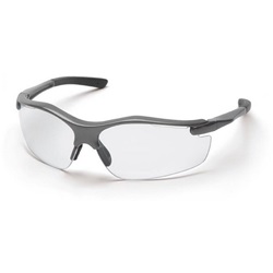 Pyramex Fortress Safety Glasses - Gray Frame - Clear Lens SG3710D
