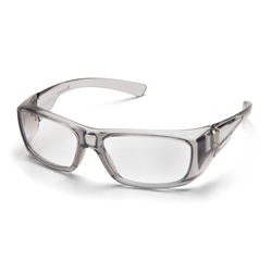 Pyramex Emerge Safety Glasses - Gray Frame - Clear Full Reader Lens SG7910D