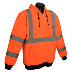 Radians SJ02-3 Class 3 Long Sleeve Hooded Pullover Sweatshirt - Orange SJ02-3POS