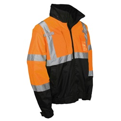 Radians Three-in-One Bomber Jacket with Removable Fleece Liner - Orange with Black Bottom SJ21B-3ZOS