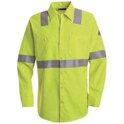 Bulwark FR Men's Hi-Visibility Flame-Resistant Work Shirt - 7 oz. SMW4HV