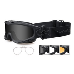 Wiley X Spear Goggles w/ RX Insert - Black Frame - Grey, Clear & Rust Lenses SP293BRX