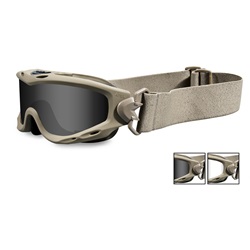 Wiley X Spear Goggles - Tan Frame - Grey & Clear Lenses SP29T