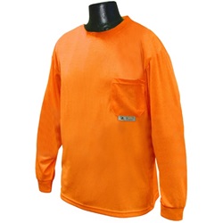 Orange Non-Rated Wicking Mesh Long Sleeve T-Shirt ST21-NPOS