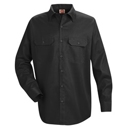 Red Kap Men's Utility Uniform ShirtLong SleeveBlack ST52BK