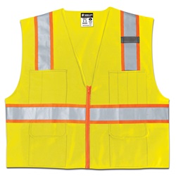 River City SURVL Class 2 Two-Tone Solid Surveyor Safety Vest - Yellow/Lime SURVL