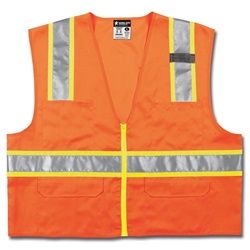 River City SURVO Class 2 Two-Tone Solid Surveyor Safety Vest - Orange RIV-SURVO