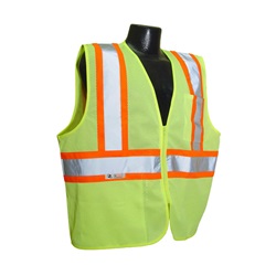 Economy ANSI Class 2 Mesh Vest with Two Tone Trim - Green SV22-2ZGM