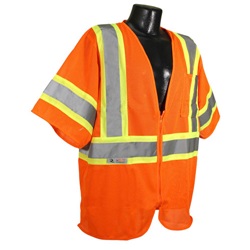 Economy ANSI Class 3 Mesh Vest with Two Tone Trim - Orange SV22-3ZOM