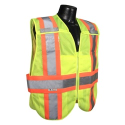 Class 2 Breakaway Expandable Two Tone Vest - Lime Mesh SV24-2ZGM